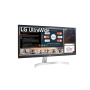 LG Moniteur 29'' Full HD UltraWide™ (2560x1080) HDR IPS, vue de côté de -15 degrés, 29WN600-W, thumbnail 3