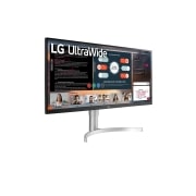 LG 34'' UltraWide™ Full HD (2560x1080) HDR IPS Monitor, Vue en perspective, 34WN650-W, thumbnail 4