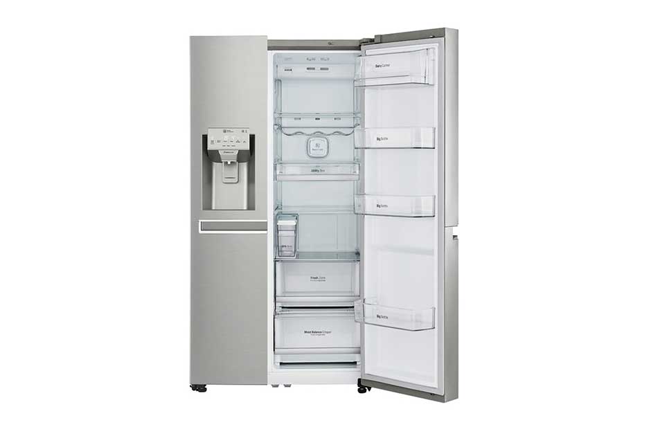 LG Réfrigérateur deux portes de 600 litres avec compresseur à onduleur Linear Inverter, Door Cooling+™ et LED tactile, ThinQ™ avec Wi-Fi - Platine argent, GC-J247CLAV, thumbnail 5