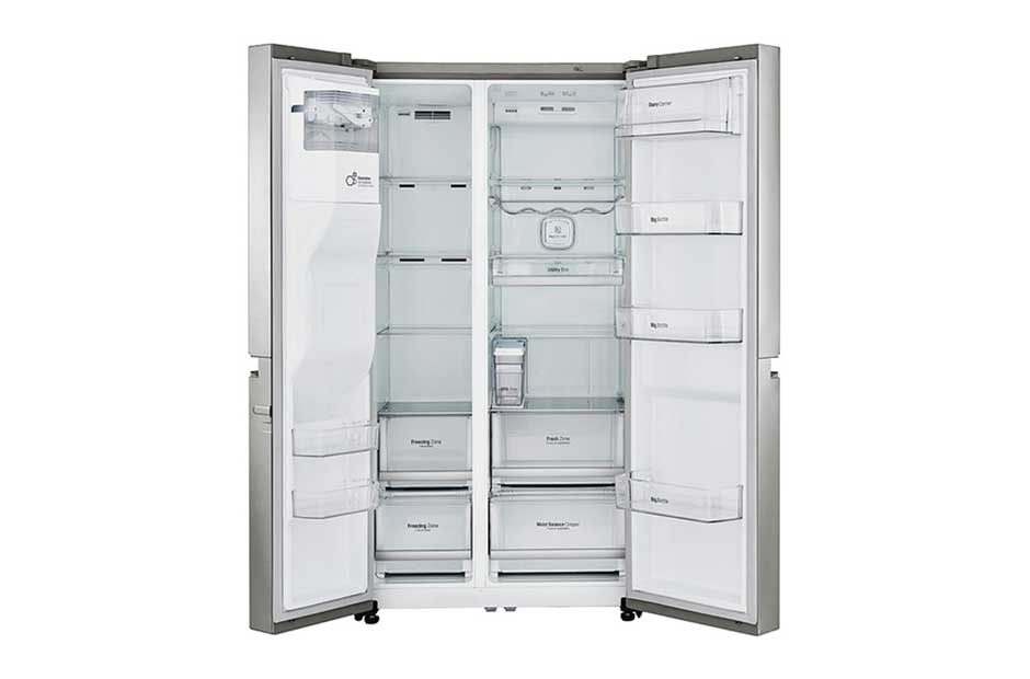 LG Réfrigérateur deux portes de 600 litres avec compresseur à onduleur Linear Inverter, Door Cooling+™ et LED tactile, ThinQ™ avec Wi-Fi - Platine argent, GC-J247CLAV, thumbnail 6