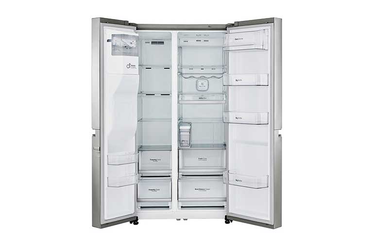 LG Réfrigérateur deux portes de 600 litres avec compresseur à onduleur Linear Inverter, Door Cooling+™ et LED tactile, ThinQ™ avec Wi-Fi - Platine argent, GC-J247CLAV, thumbnail 6