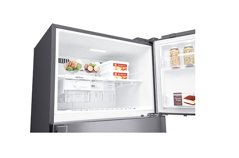 LG Réfrigérateur deux portes de 547 litres avec compresseur à onduleur Smart Inverter, Door Cooling+™ et LED tactile, ThinQ™ avec Wi-Fi - Platine argent, GN-H702HLHU, thumbnail 11