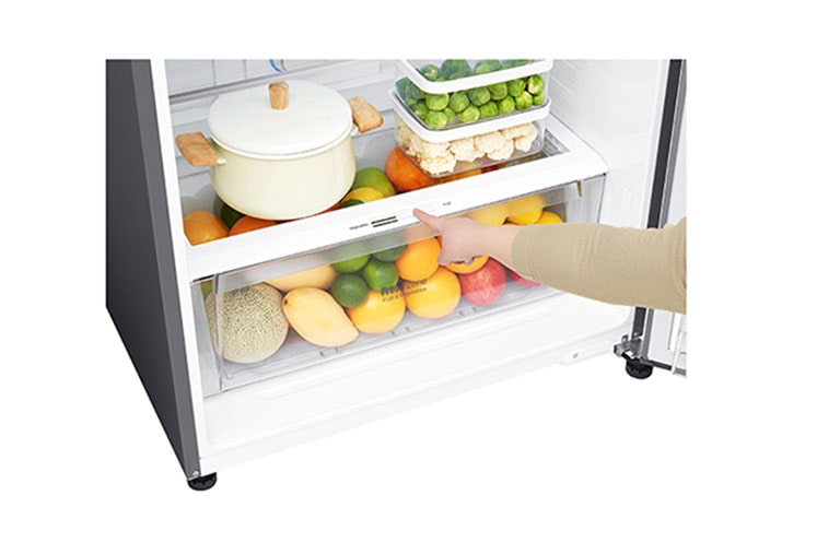 LG Réfrigérateur deux portes de 547 litres avec compresseur à onduleur Smart Inverter, Door Cooling+™ et LED tactile, ThinQ™ avec Wi-Fi - Platine argent, GN-H702HLHU, thumbnail 13