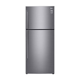 Réfrigérateur deux portes de 437 litres avec compresseur à onduleur Smart Inverter, Door Cooling+™ et LED tactile, ThinQ™ avec Wi-Fi - Platine argent2