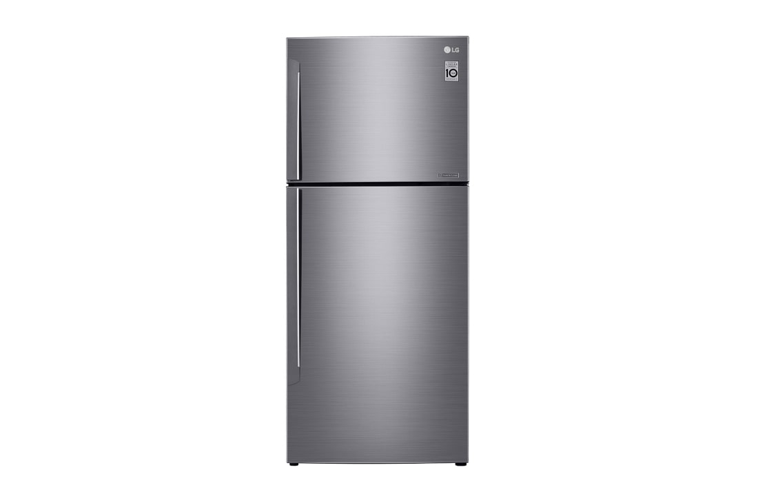 LG Réfrigérateur deux portes de 437 litres avec compresseur à onduleur Smart Inverter, Door Cooling+™ et LED tactile, ThinQ™ avec Wi-Fi - Platine argent, GN-C432HLCU