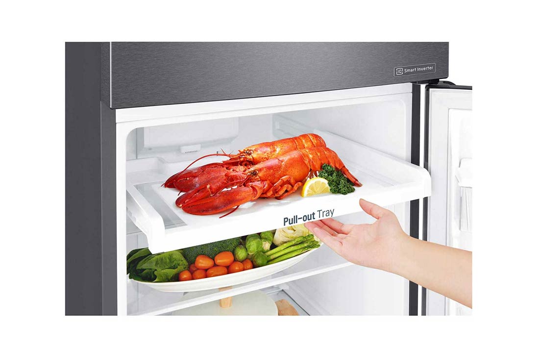 LG Réfrigérateur à congélateur en haut 272(L) nets | Refroidissement homogène dans toutes les zones | Éclairage LED, GN-B272SQCB, thumbnail 4