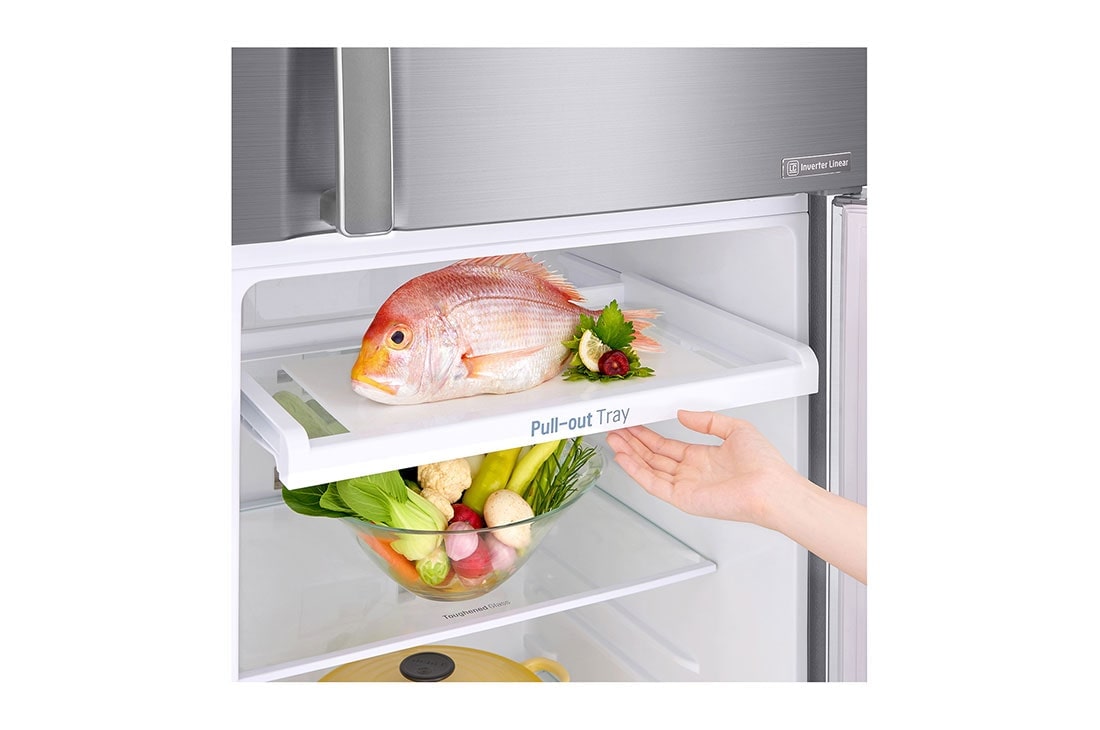 LG Réfrigérateur à congélateur en haut 307(L) nets | Refroidissement homogène dans toutes les zones | Éclairage LED, GL-G402RLCB, GL-G402RLCB, thumbnail 6