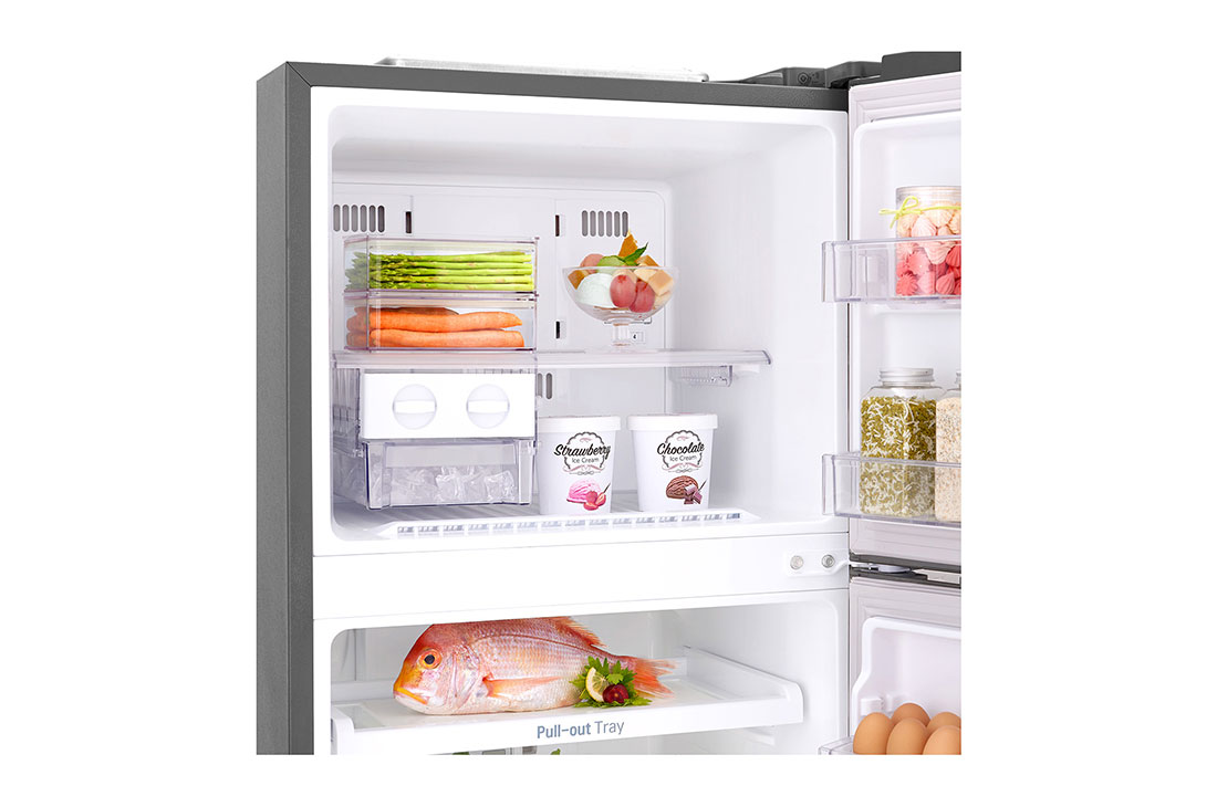 LG Réfrigérateur à congélateur en haut 307(L) nets | Refroidissement homogène dans toutes les zones | Éclairage LED, GL-G402RLCB, GL-G402RLCB, thumbnail 7