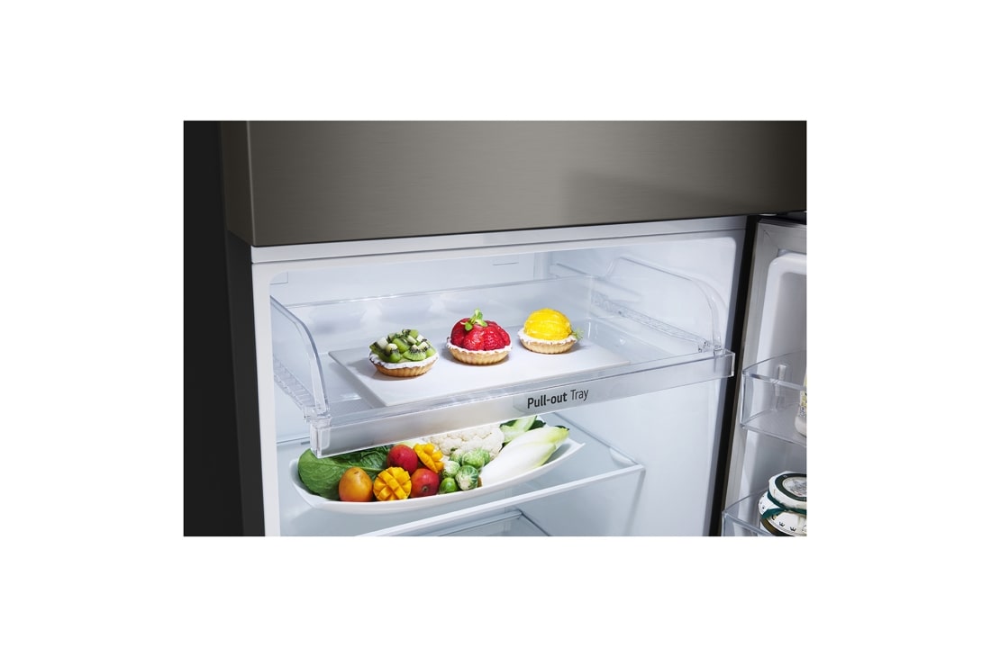 LG 395(L) | Réfrigérateur avec congélateur en haut |Compresseur Smart Inverter | LinearCooling™ | DoorCooling+™, Vue détaillée du plateau coulissant, GL-B392PXGB, thumbnail 8