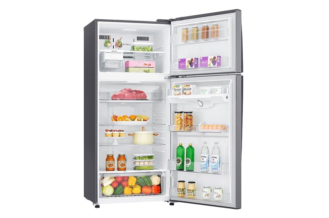 LG Réfrigérateur deux portes de 547 litres avec compresseur à onduleur Smart Inverter, Door Cooling+™ et LED tactile, ThinQ™ avec Wi-Fi - Platine argent, GN-H702HLHL, thumbnail 4