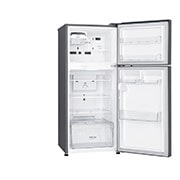 LG Réfrigérateur deux portes de 340 litres avec compresseur à onduleur Smart Inverter, Door Cooling+™ et LED tactile, ThinQ™ avec Wi-Fi - Platine argent, Side View Door Open without Food, GL-C252SLBB, thumbnail 9