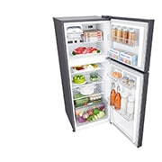 LG Réfrigérateur deux portes de 340 litres avec compresseur à onduleur Smart Inverter, Door Cooling+™ et LED tactile, ThinQ™ avec Wi-Fi - Platine argent, Right Door Open With Food, GL-C252SLBB, thumbnail 11