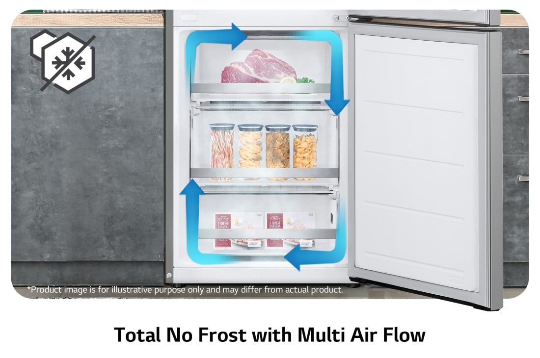 LG Réfrigérateur LG, congélateur en bas, capacité 344 litres, total no frost with multi air flow , GW-B459FS6W, thumbnail 12
