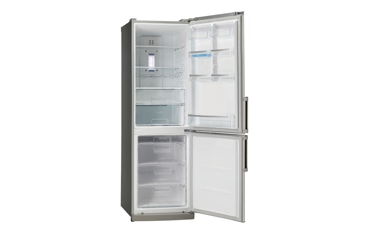 LG Contemporain et unique en forme, avec une technologie de pointe qui peut améliorer le goût et préserver la fraîcheur. Les réfrigérateurs conbinés LG sont parfaits pour toutes les cuisines., GC-F419BLQW, thumbnail 2