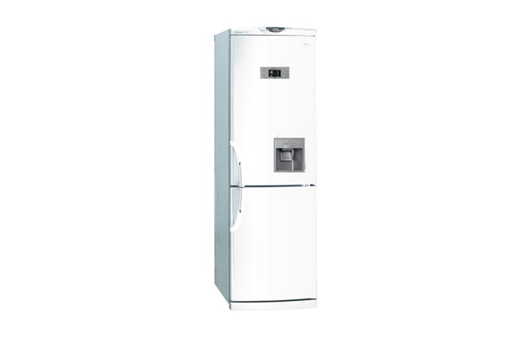LG Contemporain et unique en forme, avec une technologie de pointe qui peut améliorer le goût et préserver la fraîcheur. Les réfrigérateurs conbinés LG sont parfaits pour toutes les cuisines., GC-F419BVQW