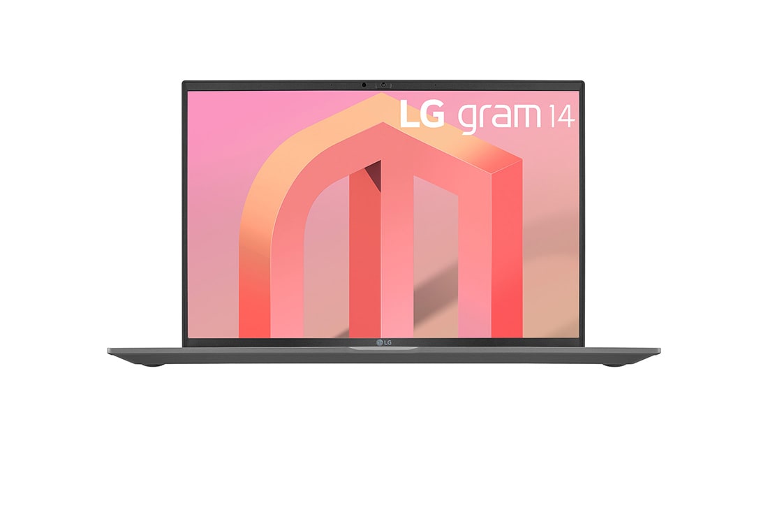 LG gram 14'' 輕贏隨型 極致輕薄筆電 - 沉靜灰(i5)(Pro)(商用), 正視圖, 14Z90Q-G