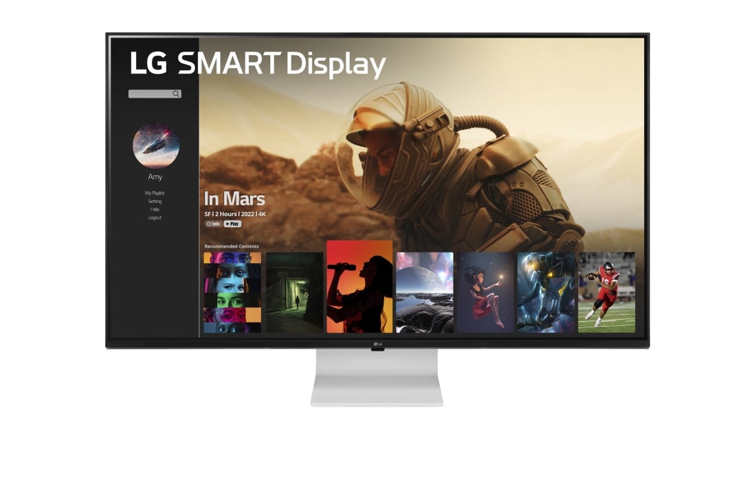 LG 43'' 4K UHD IPS 智慧螢幕, 正視圖, 43SQ700S-W