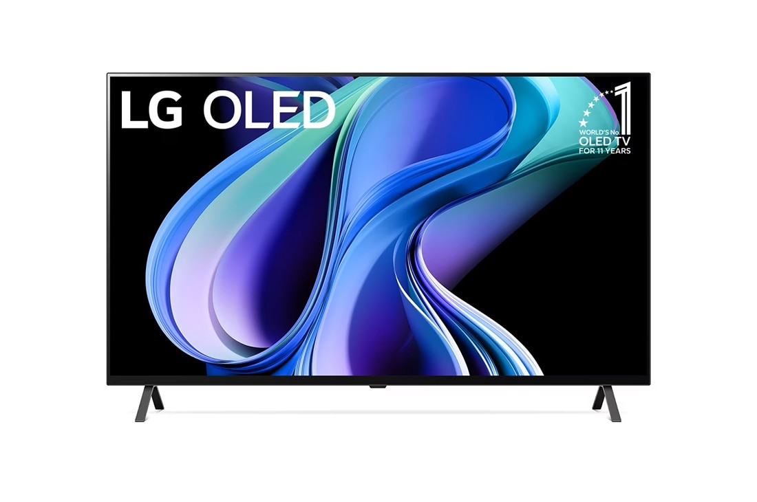 LG OLED A3 經典系列 4K AI 語音物聯網智慧電視55吋 (可壁掛), LG OLED 的前視圖和 11 年全球第一 OLED 的徽章標誌。, OLED55A3PSA