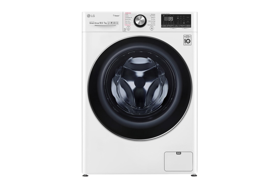 LG 蒸氣滾筒洗衣機 / 冰磁白 / 蒸洗脫10.5公斤 烘7公斤, WD-S105VDW