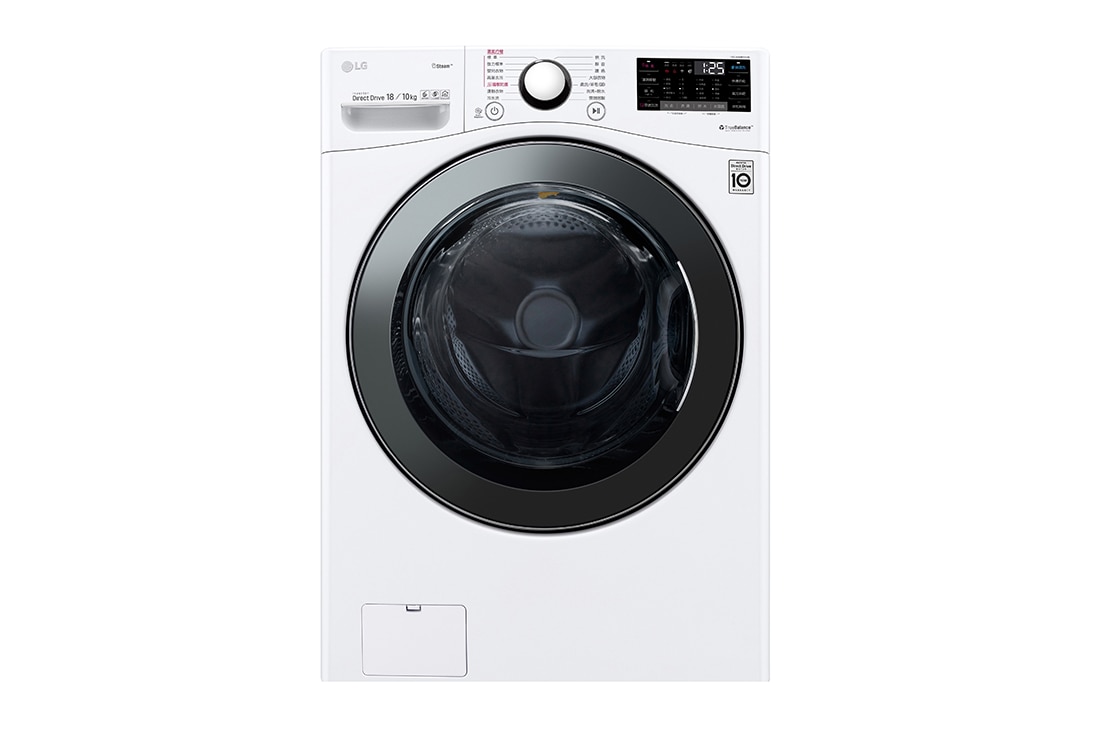 LG 蒸氣滾筒洗衣機 / 冰磁白 / 蒸洗脫18公斤 烘10公斤, WD-S18VBD