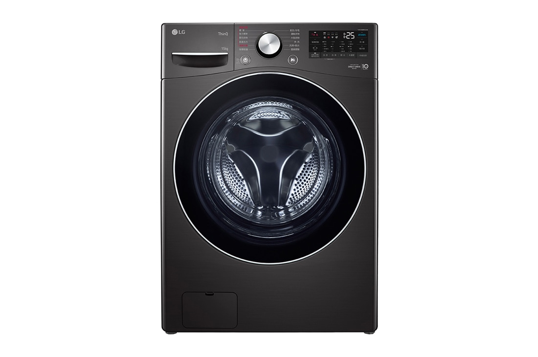 LG 蒸氣滾筒洗衣機 (蒸洗脫)｜洗衣15公斤 (尊爵黑), Front, WD-S15TBB