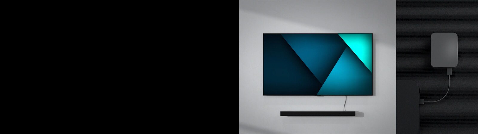 Відеокліп, який демонструє можливість бездротового підключення звукової панелі LG SC9S до телевізора, доступний праворуч.