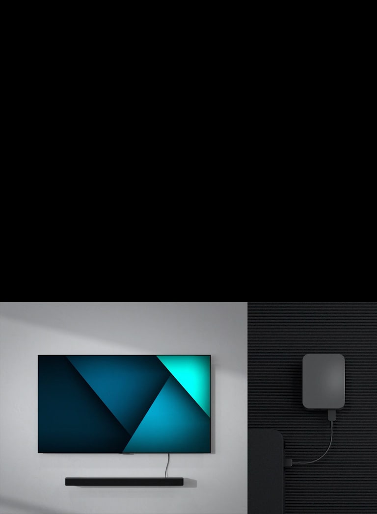 Відеокліп, який демонструє можливість бездротового підключення звукової панелі LG SC9S до телевізора, доступний праворуч.