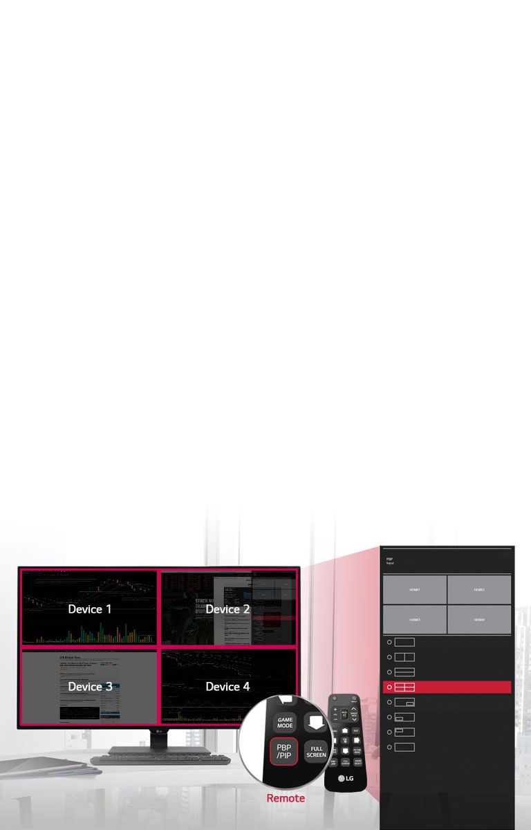 Налаштування параметрів дисплея з пультом 