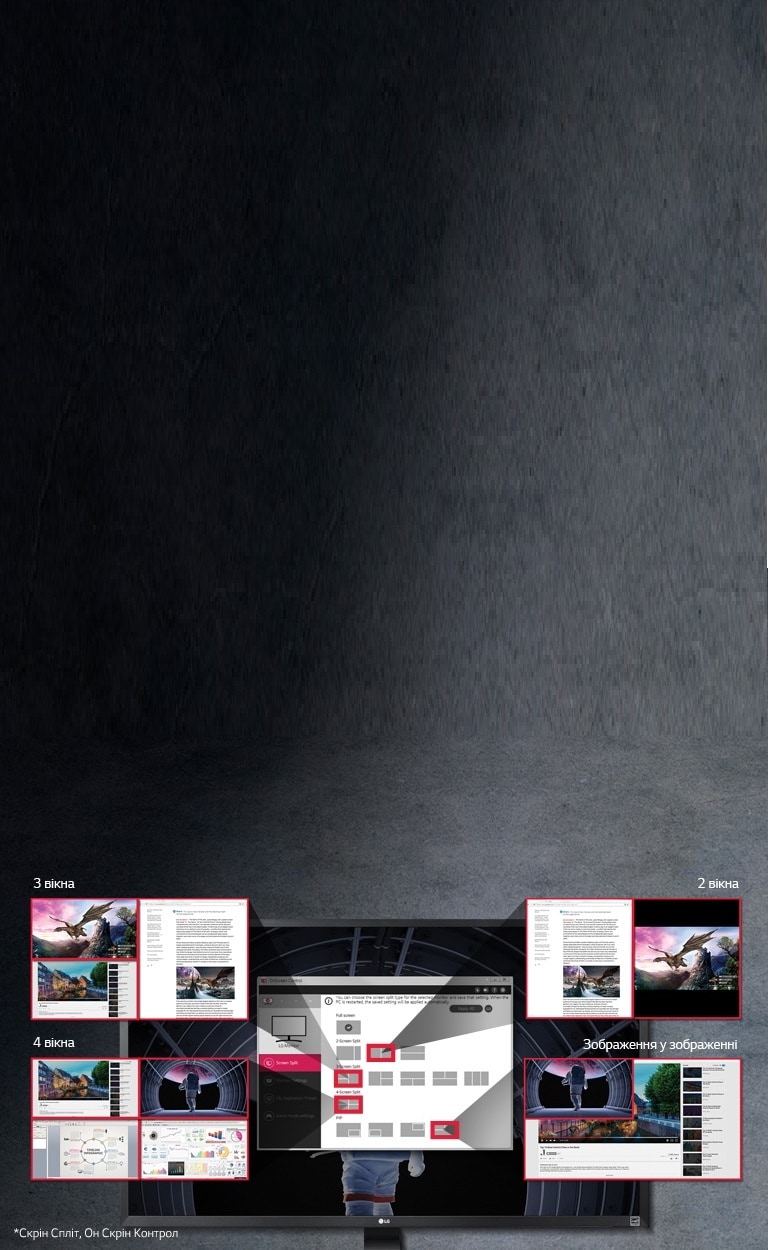 Поділ екрана з функцією Screen Split<br>2