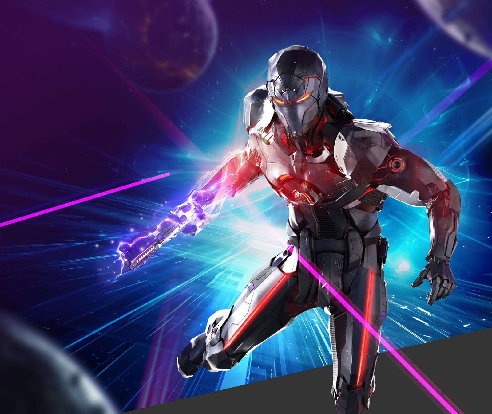 Головний герой з повністю зарядженим пістолетом. Вираження UHD 4K, 144 Гц і 1 мс (GtG).