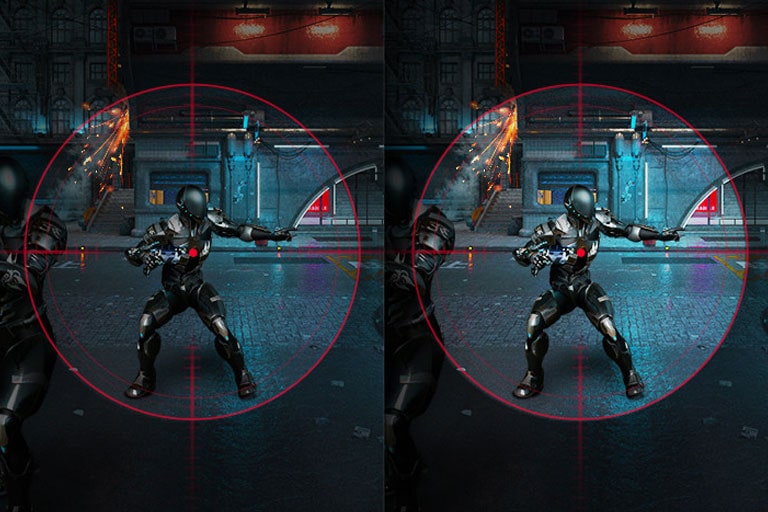 Порівняння стабілізатора чорного - Ліворуч зображено, що стабілізатор чорного «вимкнено», а на правому зображенні — стабілізатор чорного «увімкнено».