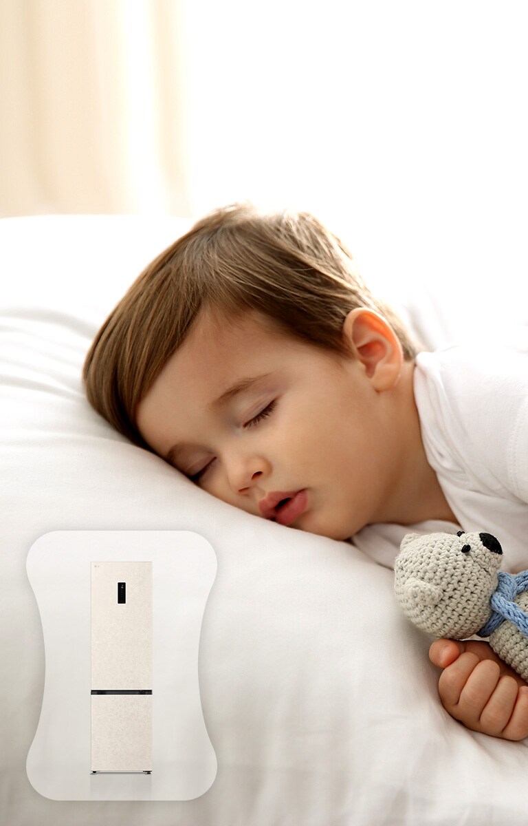 Зображено дитину у ліжку, яка міцно спить.
