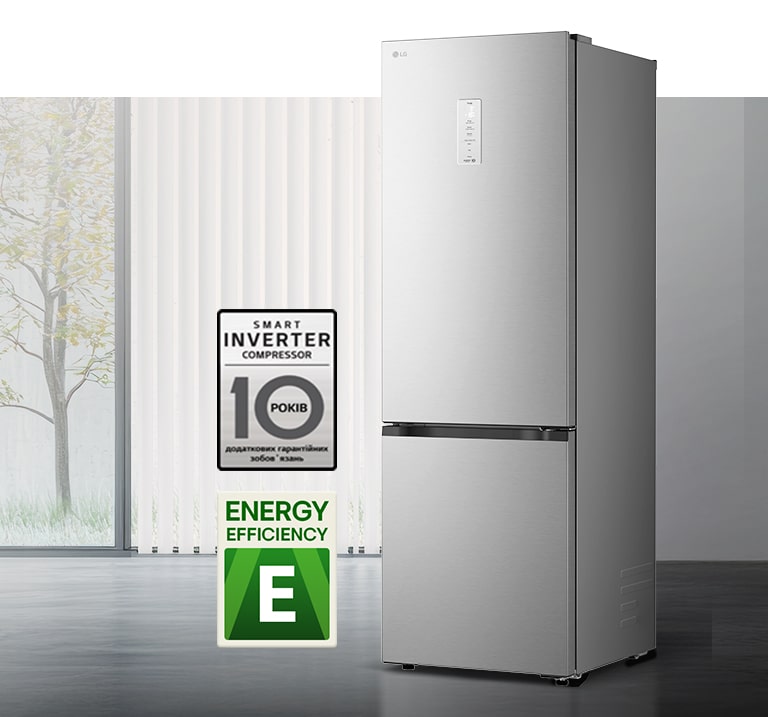 Холодильник з ефективною системою охолодження за допомогою інверторного компресора та гарантією на компресор.