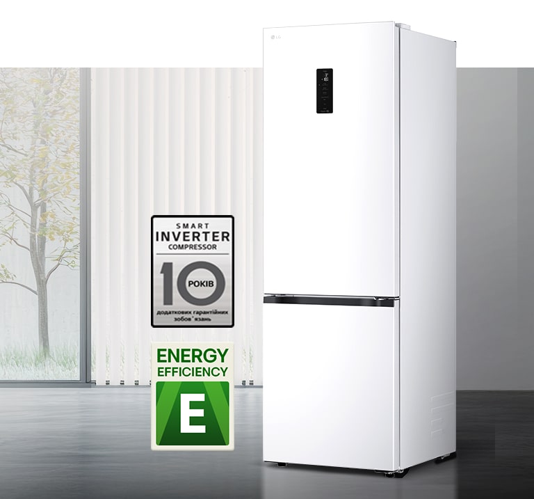 Холодильник з ефективною системою охолодження за допомогою інверторного компресора та гарантією на компресор.
