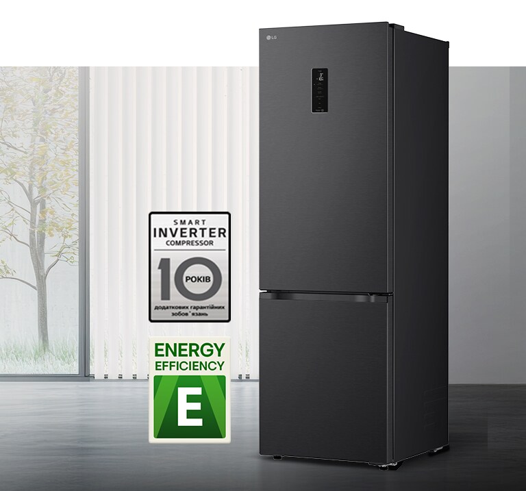 Холодильник з ефективною системою охолодження за допомогою інверторного компресора та гарантією на компресор.