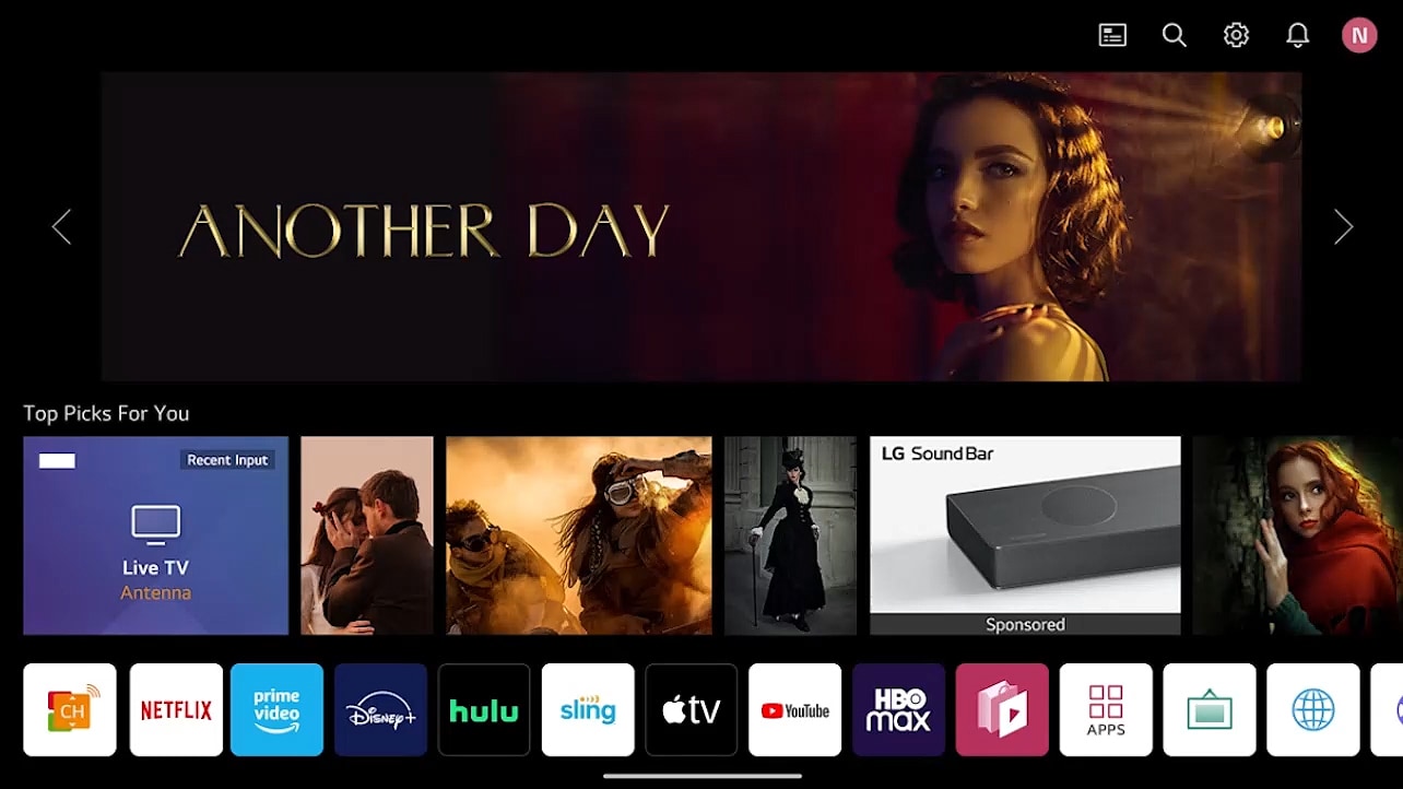 Відео з телевізора LG FULL HD, на якому показано три різні профілі одного облікового запису