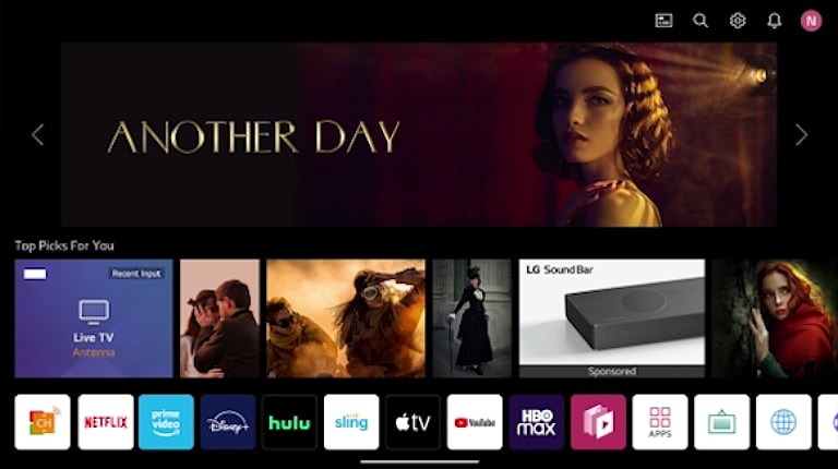 Відео з телевізора LG FULL HD, на якому показано три різні профілі одного облікового запису