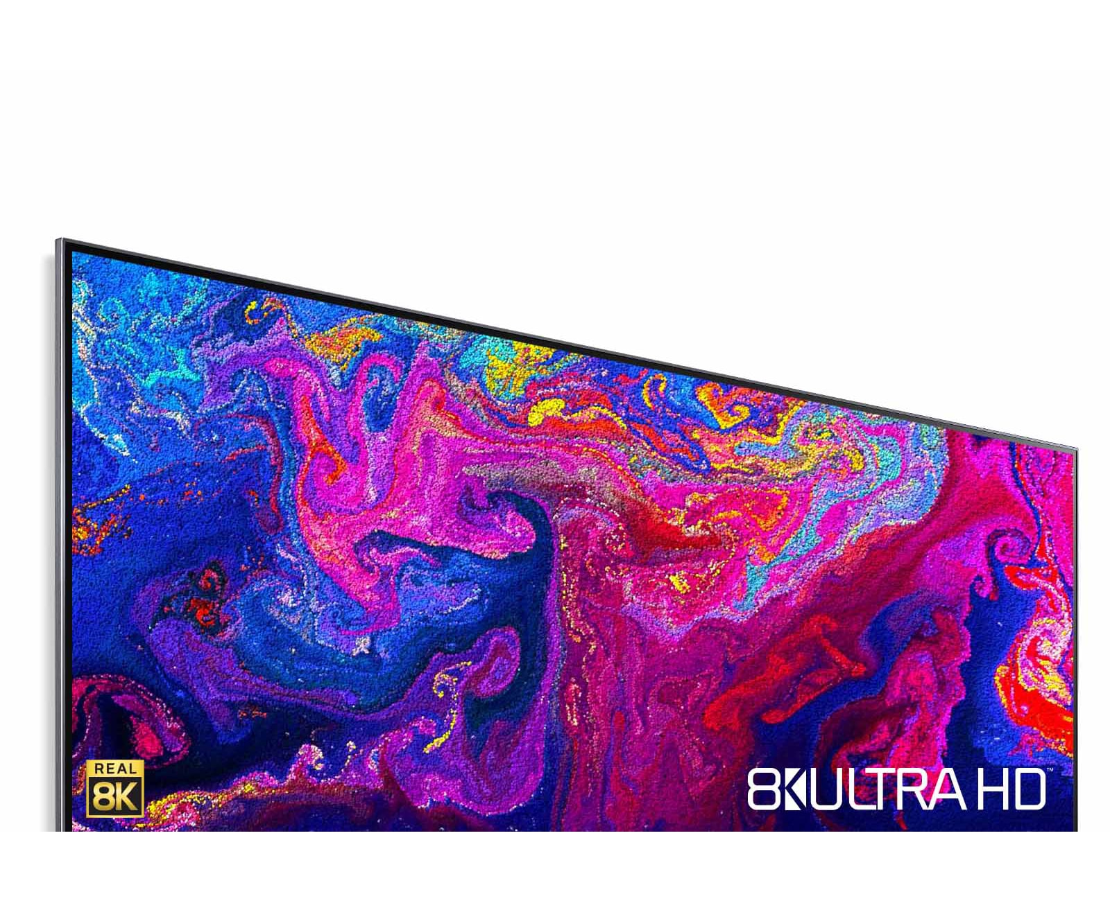 Екран телевізора показує частки з яскравими кольорами, що закручуються вихором (відтворення відео)