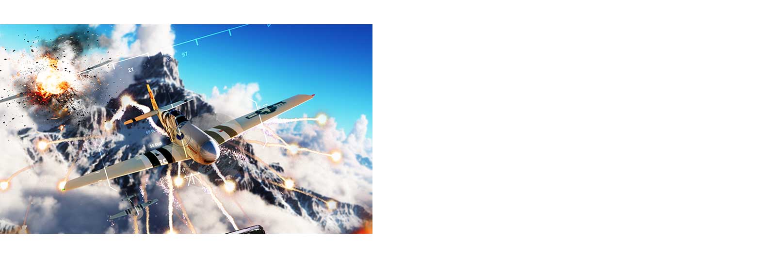 A scene of a battle game with the plane