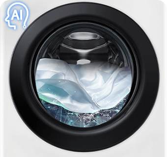 Зображено одяг, що переться, в барабані пральної машини