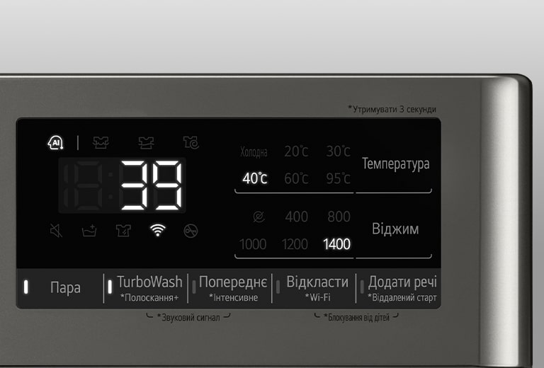 Чітко видно зображення пральної машини з дверцятами із загартованого скла.