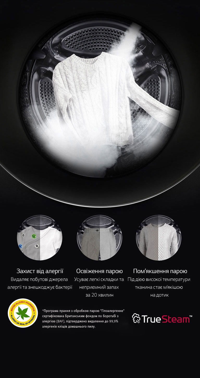 Функція прання парою TrueSteam™