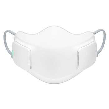 Вид спереду на маску зі зеленим світлом, що вказує на повний заряд акумулятора1