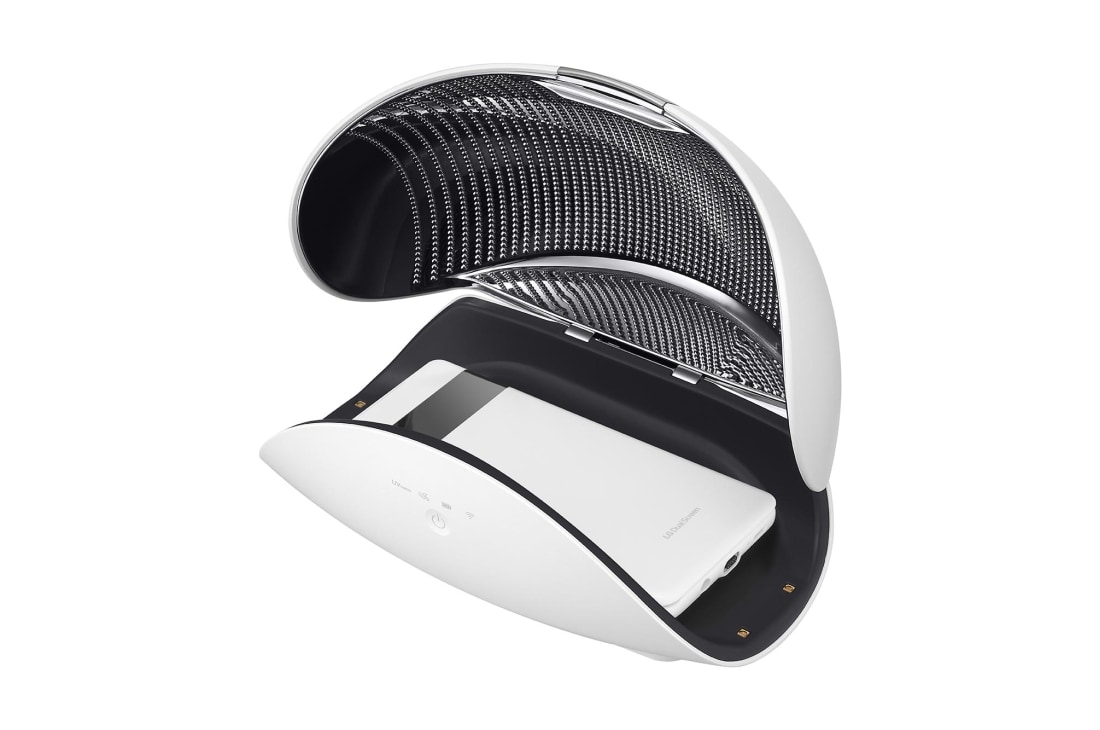 LG Кейс для очисника повітря індивідуального використання LG PuriCare™ AP300AWFA, Вид справа на відкритий кейс, що містить мобільнйи телефон 1, PWKAUW01, thumbnail 13