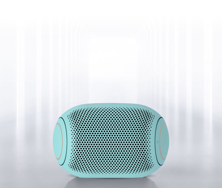 Light shines from the surroundings and the front of the XBOOM Go on either end is visible.