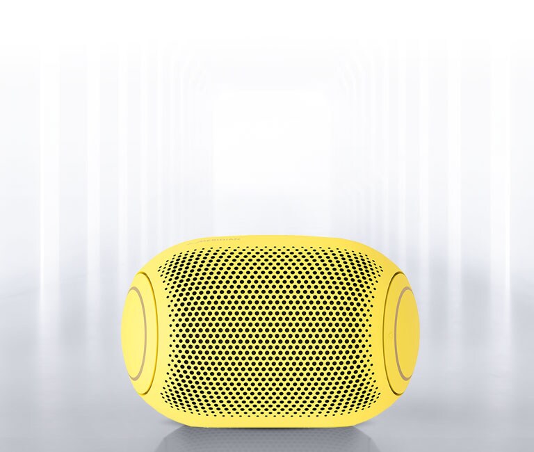 Light shines from the surroundings and the front of the XBOOM Go on either end is visible.