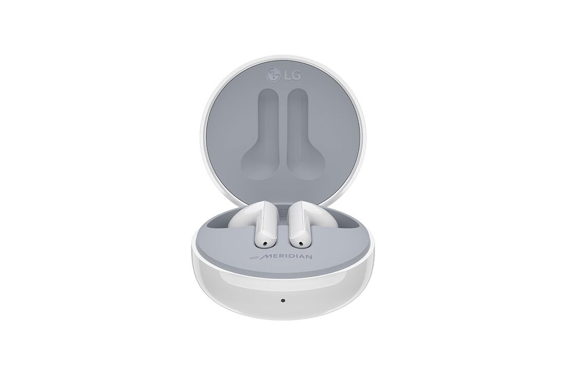 LG TONE Free FN4, A 45 degrees angle of a cradle opened up and two eabuds inside it, FN4, thumbnail 4