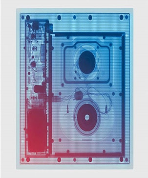 A layout of four images related to the Meridian audio