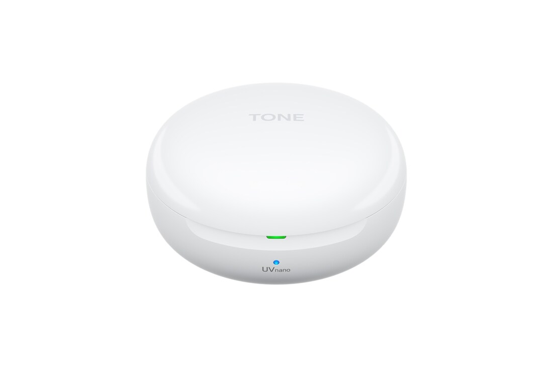 LG TONE Free FN7, Закритий зарядний кейс, вид спереду під кутом 45°, HBS-FN7, thumbnail 4