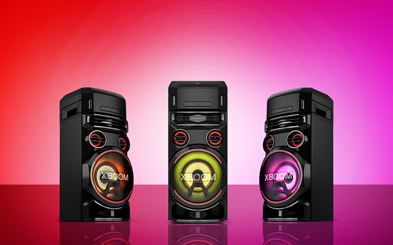 Мініатюра відео з трьома LG XBOOM із різними варіантами підсвічування.